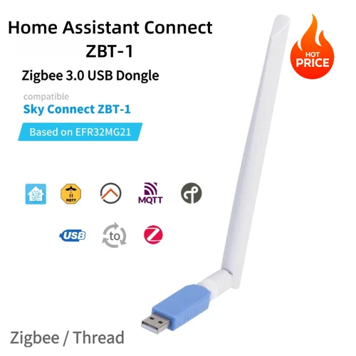 Imagen 1 del producto Home Assistant Connect ZBT-1 USB Stick Zigbee 3,0 Dongle compatible con Sky Connect ZHA Z2M OpenThread/Matter para hogar inteligente