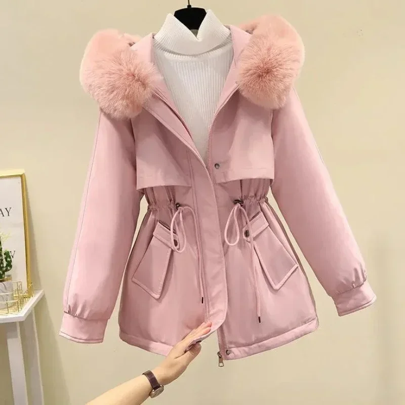 New Winter Jacket Women Parkas Fur Lining Long Casual Parka Fur Collar Hooded Puffer Coat Thick Warm Jacket Outerwear