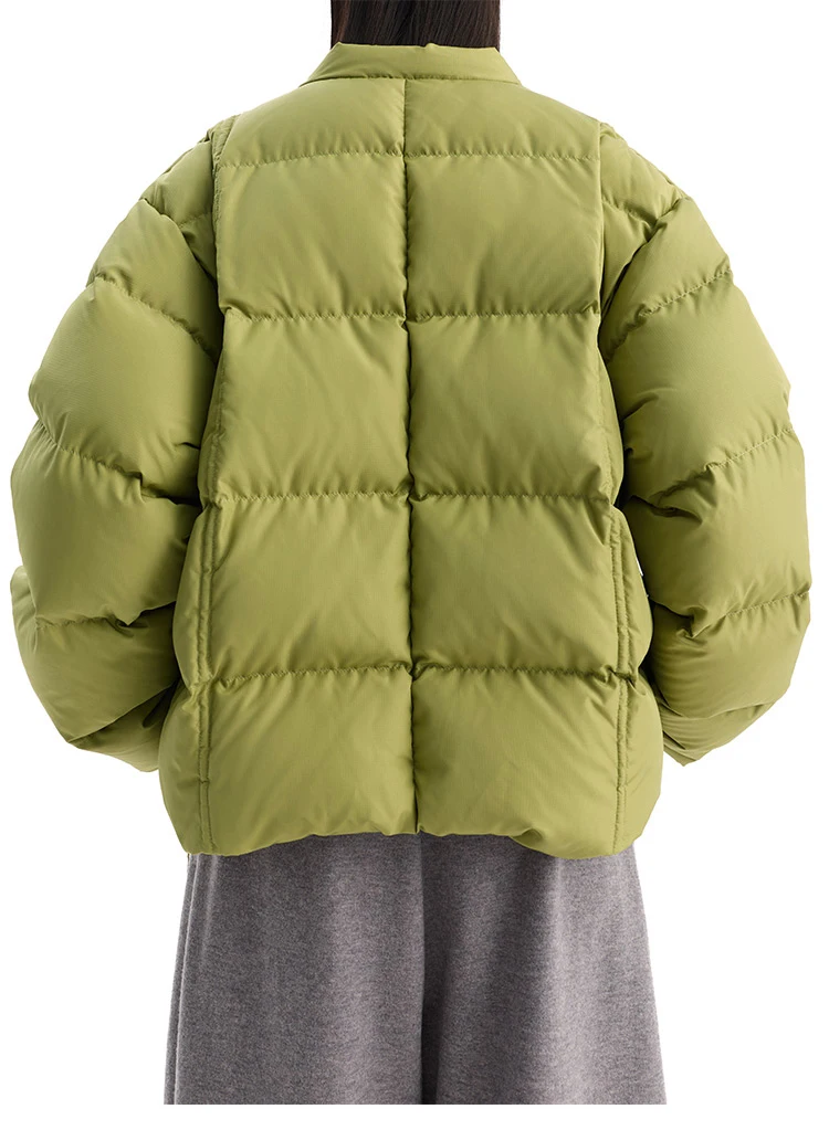 2026 Winter Short Puffer Jacket for Women, Petite Coat, White Duck Down, Thickened for Warmth
