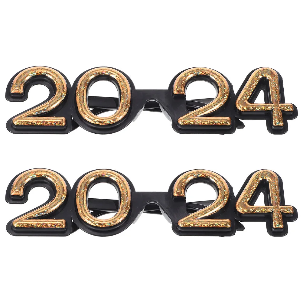 

2 Pcs Fun Glasses Items for New Eye Year Photo Booth Props Party Adults Novelty Taste