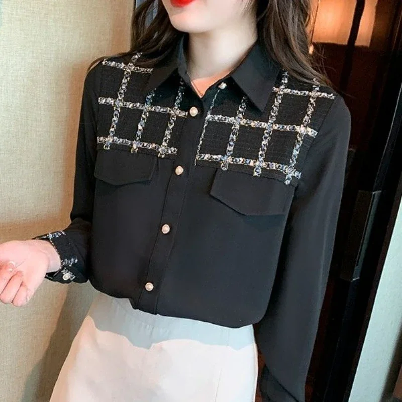 

Shirts Women Temper Baggy Vintage Office Lady Autumn Casual Korean Style Feminino Daily Minority Clothing Aesthetic 2024 Mature