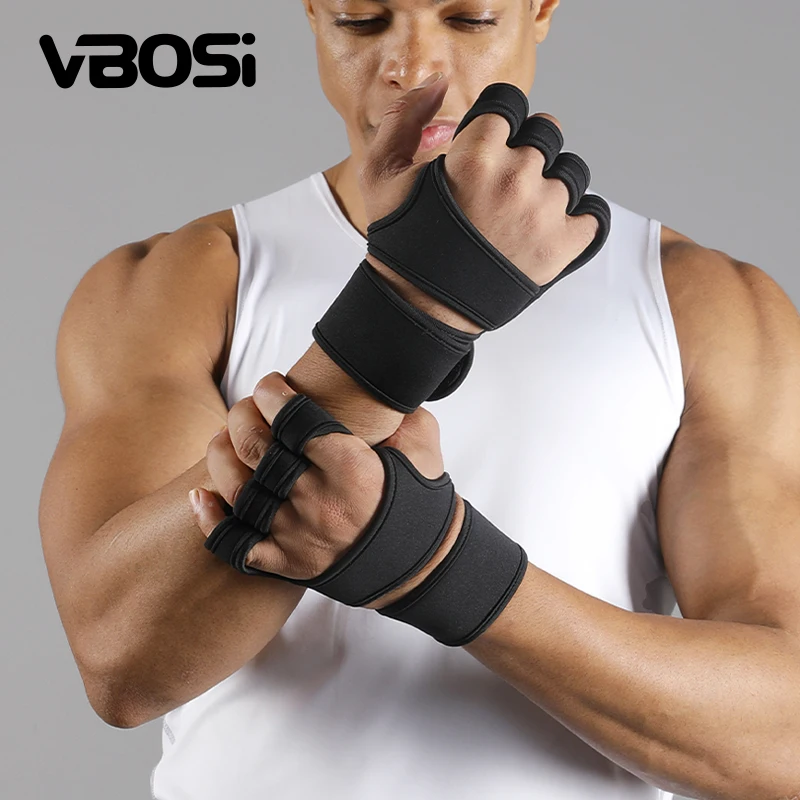 VBOSI 1 Paar rutschfeste, verstellbare Hebehandschuhe – Griffunterstützung für Gewichtheben, Bodybuilding und Krafttraining