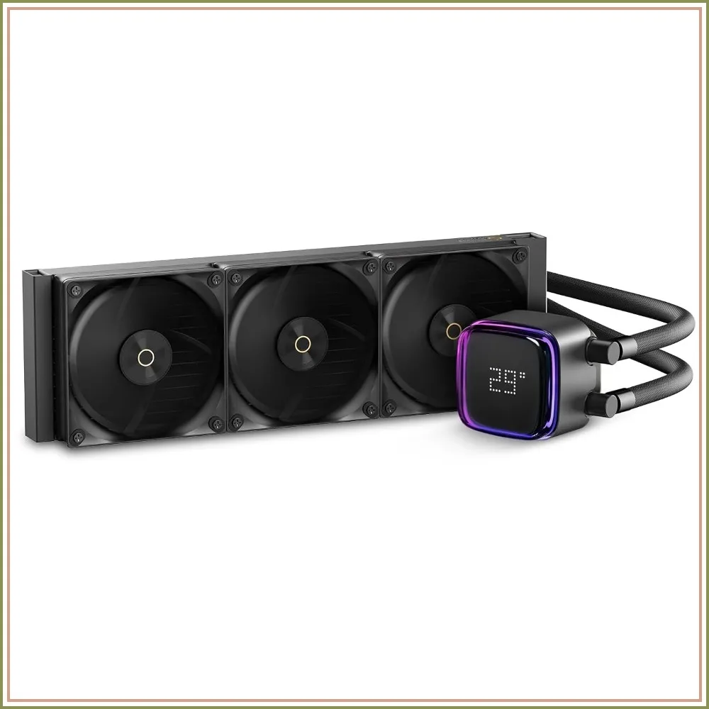 360mm AIO Liquid CPU Cooler with Temp Digital Display, ARGB Pump, PWM Fans, TDP300W, for Intel LGA115x/1200/1700/1851 & AMD AM4/AM5