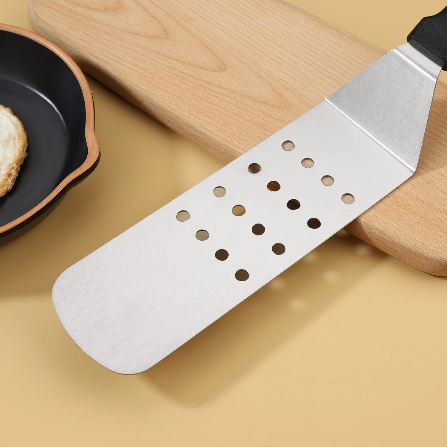 Kitchen Stainless Steel Scraper Cooking Spatula Barbecue Spatula Plate Barbecue Spatula Hamburger Spatula Cooking Utensils