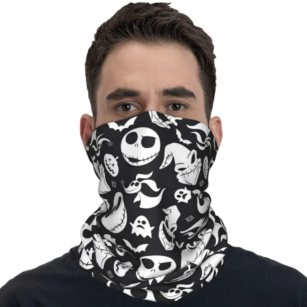 Outdoor Sports Balaclava Nightmare Before Christmas Jack Collage Bicycle Mask Neck Warmer  Fishing UV Protection Scarf Bandana