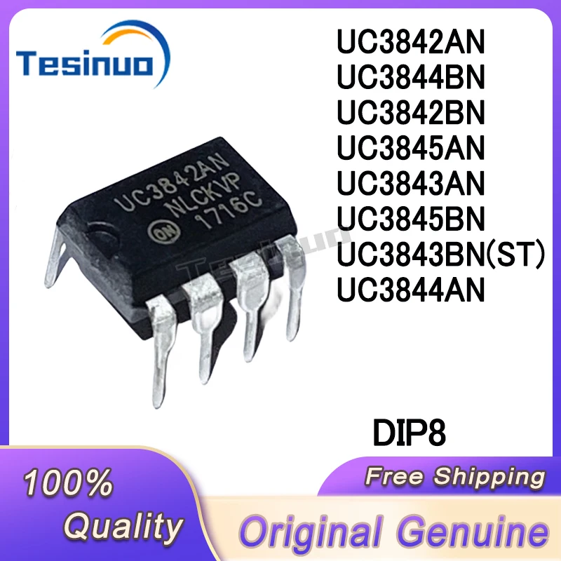 10/PCS Nowy UC3842AN UC3844BN UC3842BN UC3845AN UC3843AN UC3845BN(ST) UC3843BN UC3844AN DIP8 Chipset zasilania w magazynie
