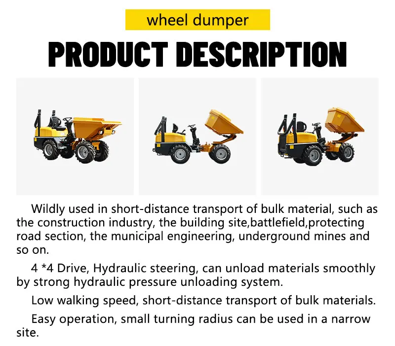 Mini-Hydraulik-Raddumper 1300kg Kompakter Muldenkipper für Landwirtschaftliche und Landschaftsbau-Projekte – Detail 5