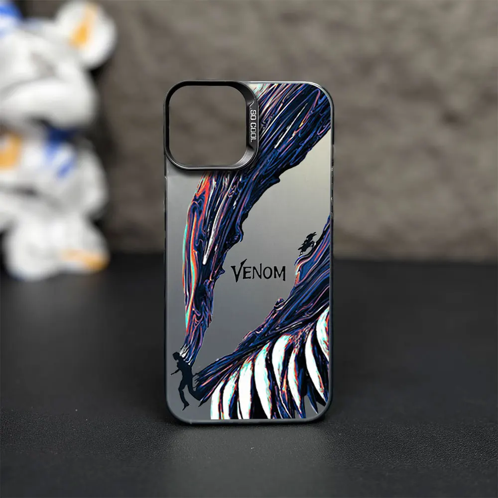 MINISO V-Venom The Last Dance Cool Phone Case for iPhone 12 11 13 IMD 14 15 16 Max Pro Plus Laser Cover