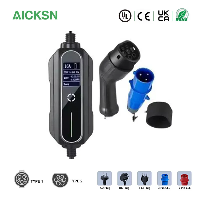 7KW Portable Charging Station for EV Cars New Energy Vehicle Parts Accessories with 32A Output Current CCS1 GBT Adapter view 4