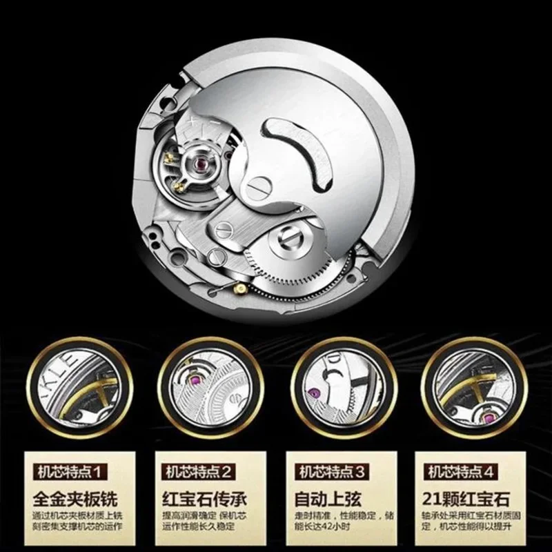 Groen Water Ghost Bilaterale Vlinder Gesp Holle Tourbillon Horloge