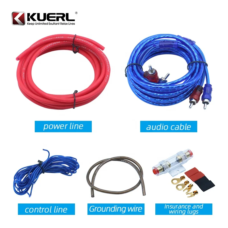 Car Audio Wire Wiring Amplifier Subwoofer Speaker Installation Kit 8GA Car Stereo Amplifier Kit Car Audio Accessories