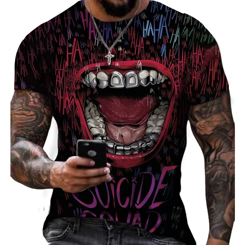 ปากปาล์มรูปแบบเสื้อยืดสําหรับชาย Claw Mark Tiger 3D พิมพ์เสื้อ T ฤดูร้อน Unisex เสื้อหลวมรอบคอแขนสั้น Tees