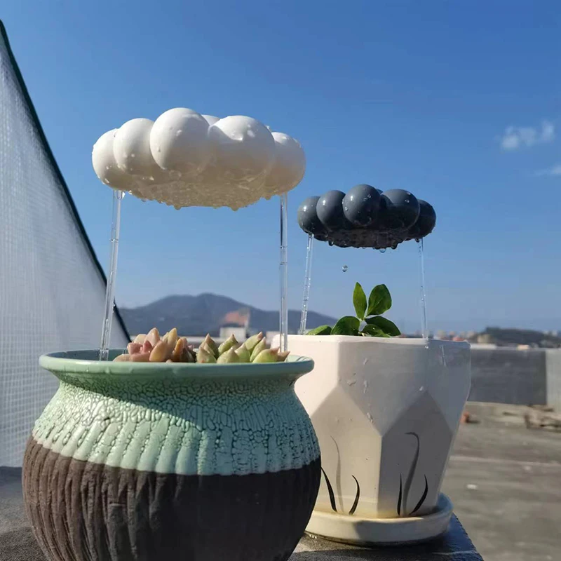 2026 New Plant Watering Rain Cloud Plastic Plant Watering Devices Automatic Plant Waterer for Gardener Lover White