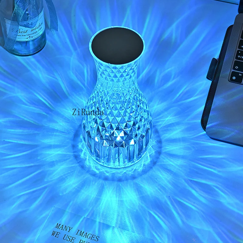 Vase crystal desk lamp, bedroom bedside desktop decorative night light, creative touch ambient light