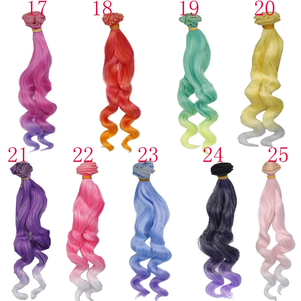 Russian Handmade Doll Hair 25 Cm High Temperature Curly Hair For 1/3 1/4 1/6 BJD Diy Curly Doll Wigs Tree