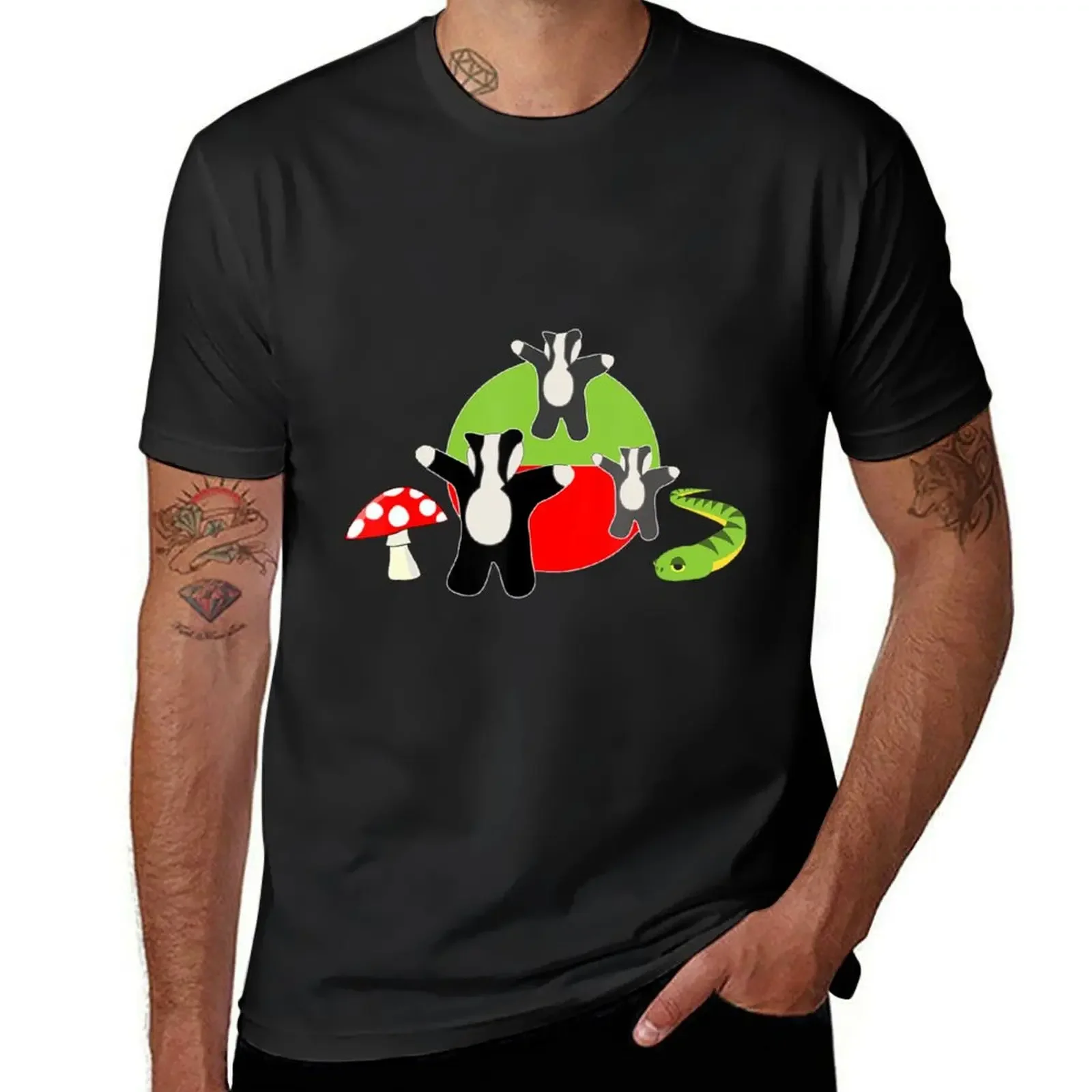 

Badger Badger Badger Mushroom Snake T Shirt T-Shirt quick-drying oversizeds cute clothes mens big and tall t shirts