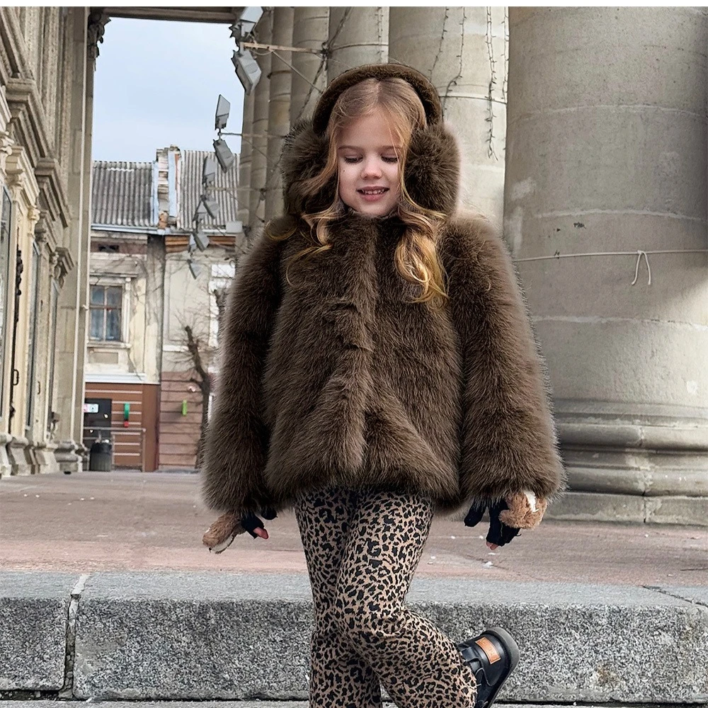 Girls Fur 2026 Autumn and Winter New Children's Clothes Girls Baby European and American Style Thick Fur Coat Simple