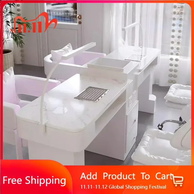 

Aesthetic Waterproof Nail Desk Supplies Organiser Polish Manicure Nail Desk Reception Ergonomic Tavolo Manicure Salon Furniture
