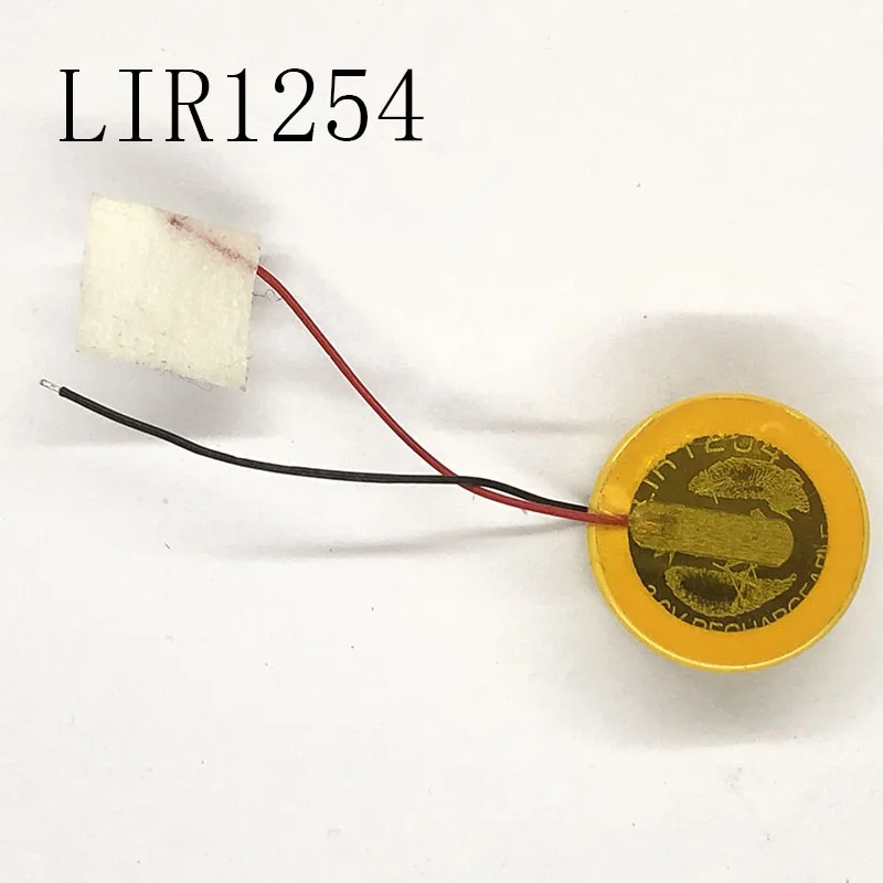 1PCS/LOT LIR1254 with line Lithium battery for Bluetooth headset mouse welding wire 3.6v rechargeable coin cell