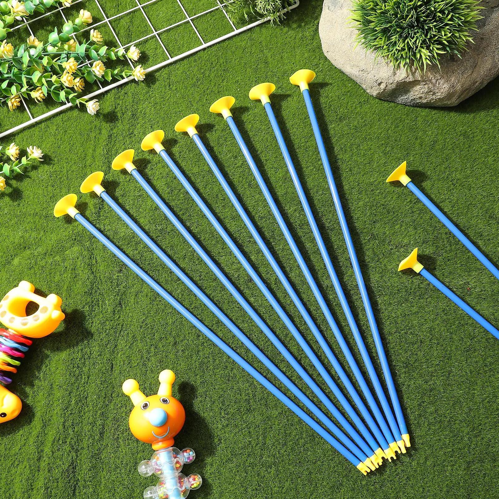 16 pcs Bow Arrow For Suction Cup Plastic Practice Arrows Archery Set Safety Arrows For Outdoor Play Birthday Party