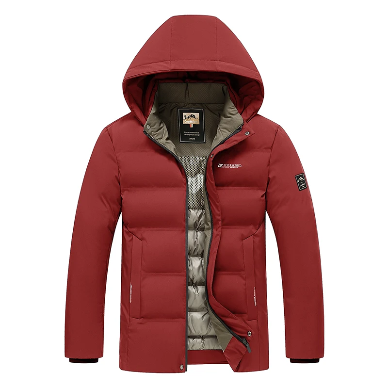 Winter Keep Warm Thickening Solid Coat Outdoors Fashion Removable Hat Jacket New Fashion Casual Comfort Windproof Men Parka