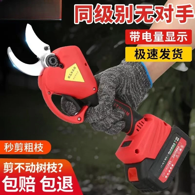 Fruit tree pruning shears, powerful electric shears, special for pruning artifacts