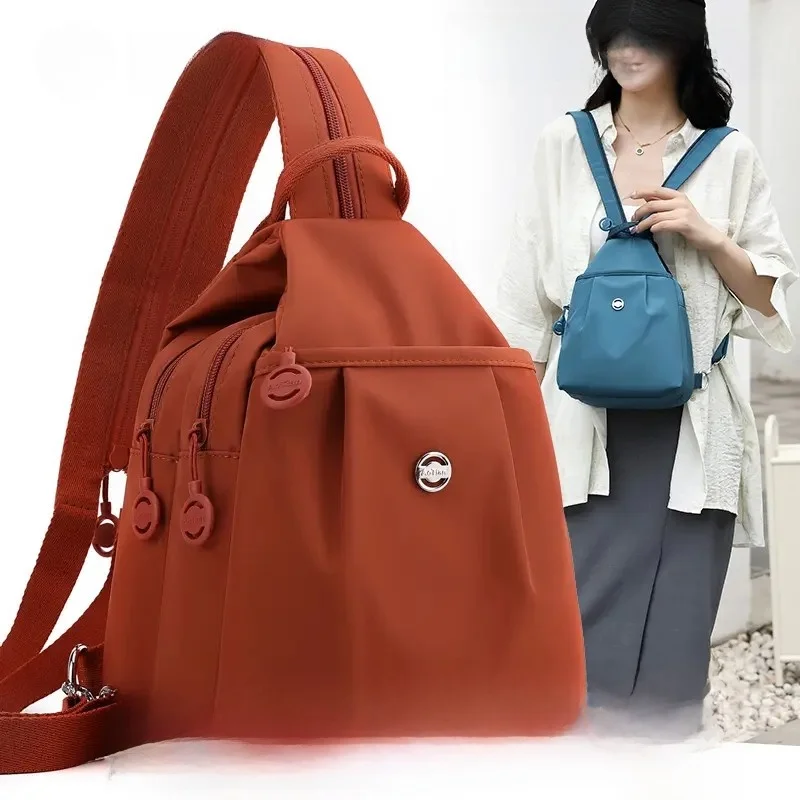 

2025 New Ox Cloth Travel Bapa Anti-Theft Casual Women's Chest Bag Faionable Small Leisure Bag with Multi-Layer