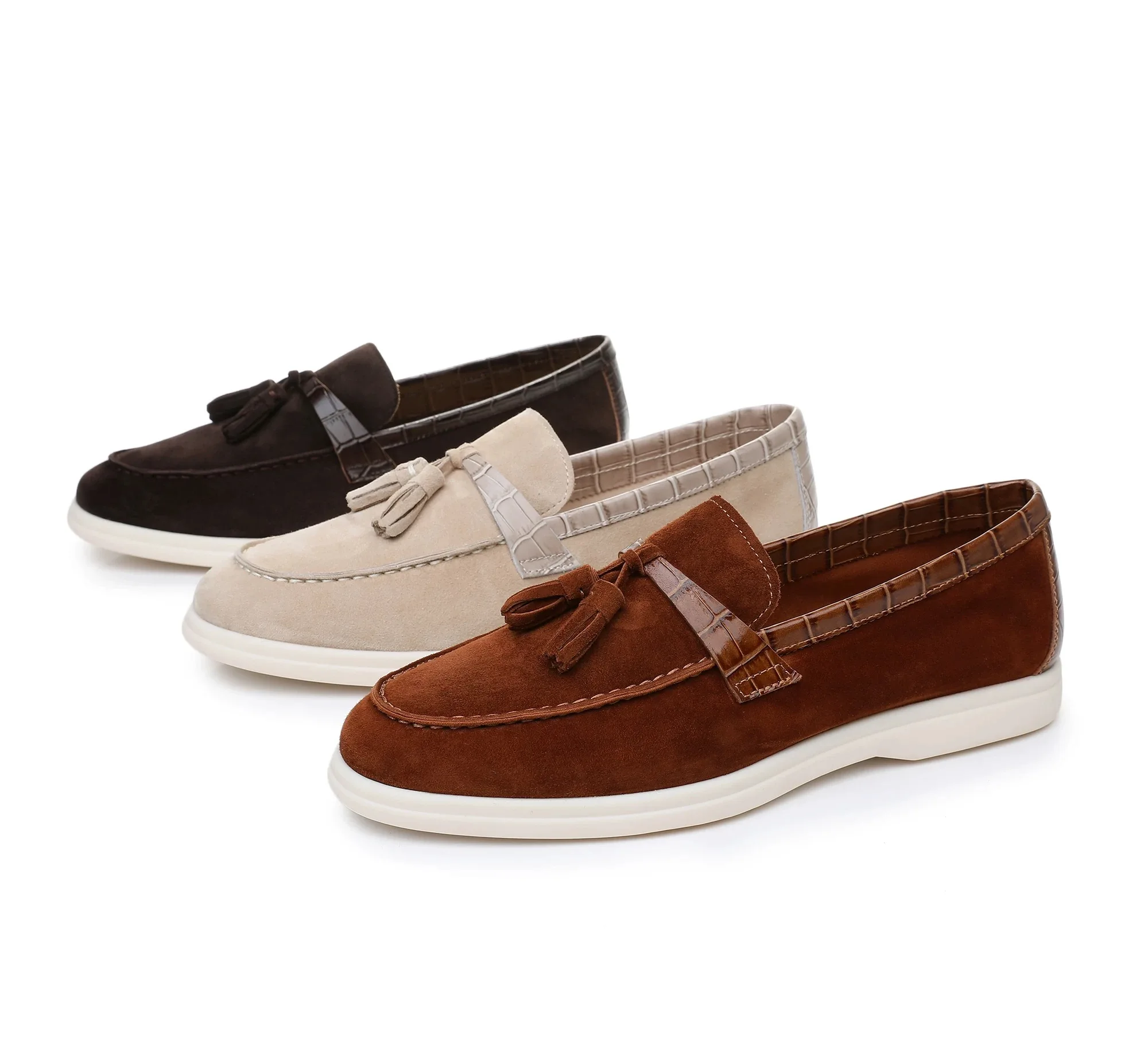 

Beautiful 100%Cowhide Exquisite Beautiful Comfort Trend All-Matching Men’s Slip-On Loafers with Breathable Mesh AG1008