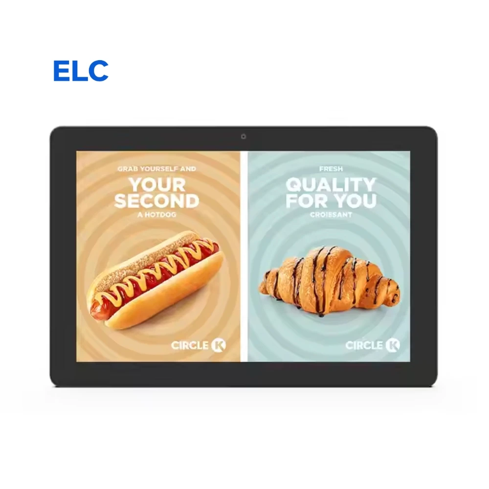 Design Rockchip Android POE Tablet Digital Signage Display Kiosk Business Black Wall Mount 10.1 Inch