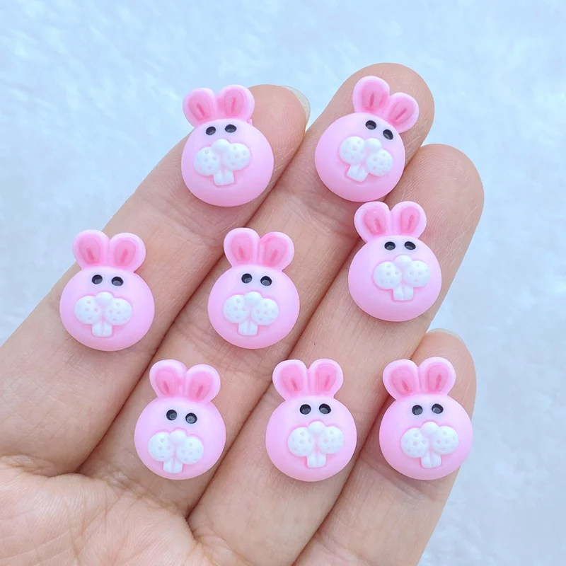 20pcs New Cute Mini Cartoon Pink Rabbit Nail Rhinestones Gems Glitter Nail Art Jewelry Manicure Nail Decoration Accessorie