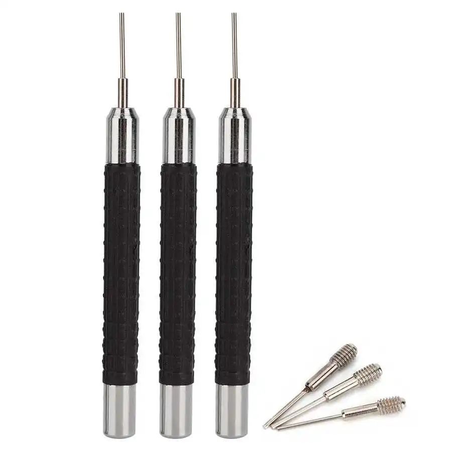 3 uds correa de reloj enlace Pin removedor barras de resorte ajustador punzón con 3 agujas herramienta de reparación de relojes accesorio para relojero