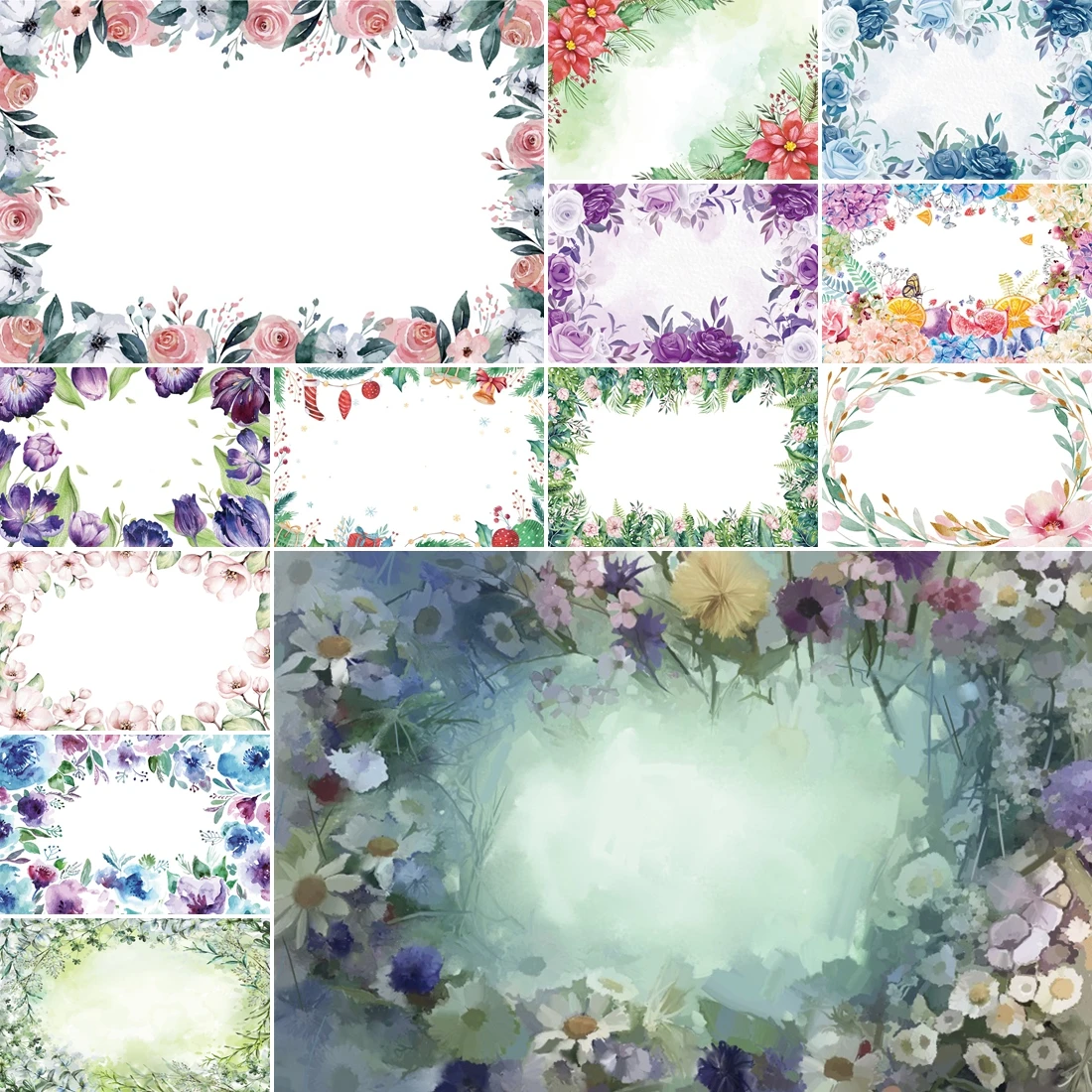 

MOON.QG Banner Floral Grass Custom Name Wedding Decoration Baby Birthday Newborn Photography Communion Party Backdrop Background