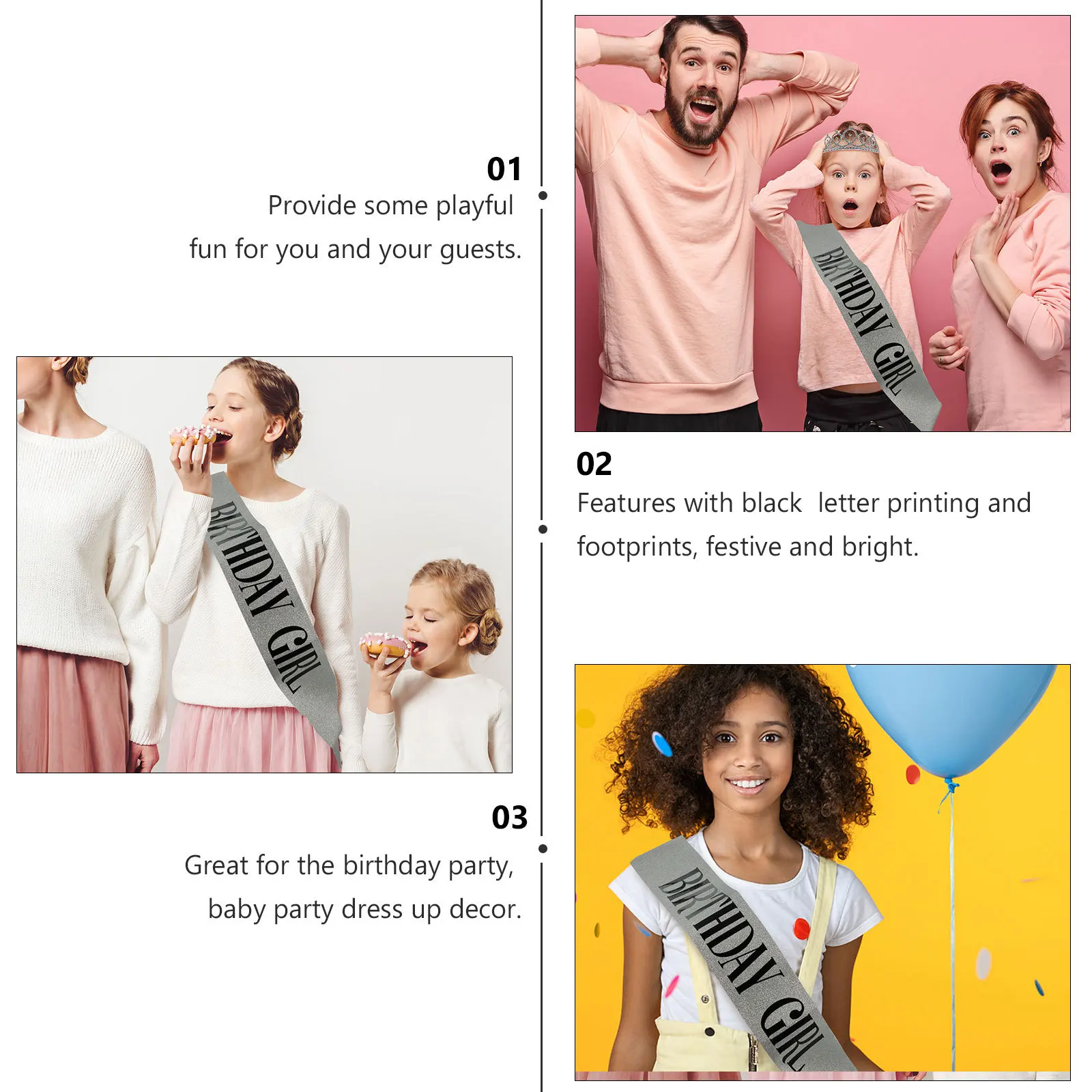 

1Set Birthday Sash Crown Party Etiquette Shoulder Sash for Birthday Celebration Party Supplies Gift Decoration Adornment