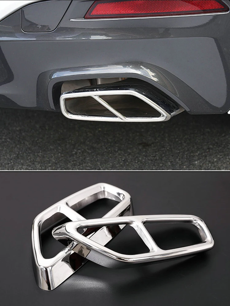 For BMW 5 Series G30 G32 G31 6 Series GT 2018 2019 2020 2022 Stainless Steel Exhause Filter Tail Throat Cover Car Accessories