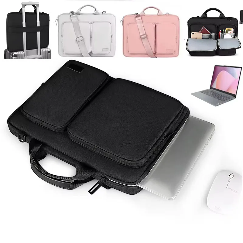 for Lenovo Ideapad Slim 3 Ryzen5 15.6inch Laptop Sleeve Shoulder Strap Zip Bag Handle Pouch Storage Pocket Carry Briefcase