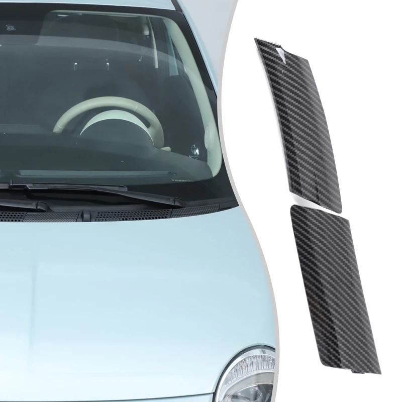 

For Fiat 500 2010-2025+ ABS Carbon Fiber Car Front Windshield Lower Water Channel Cover Sticker Car Accessories LHD (Replace)