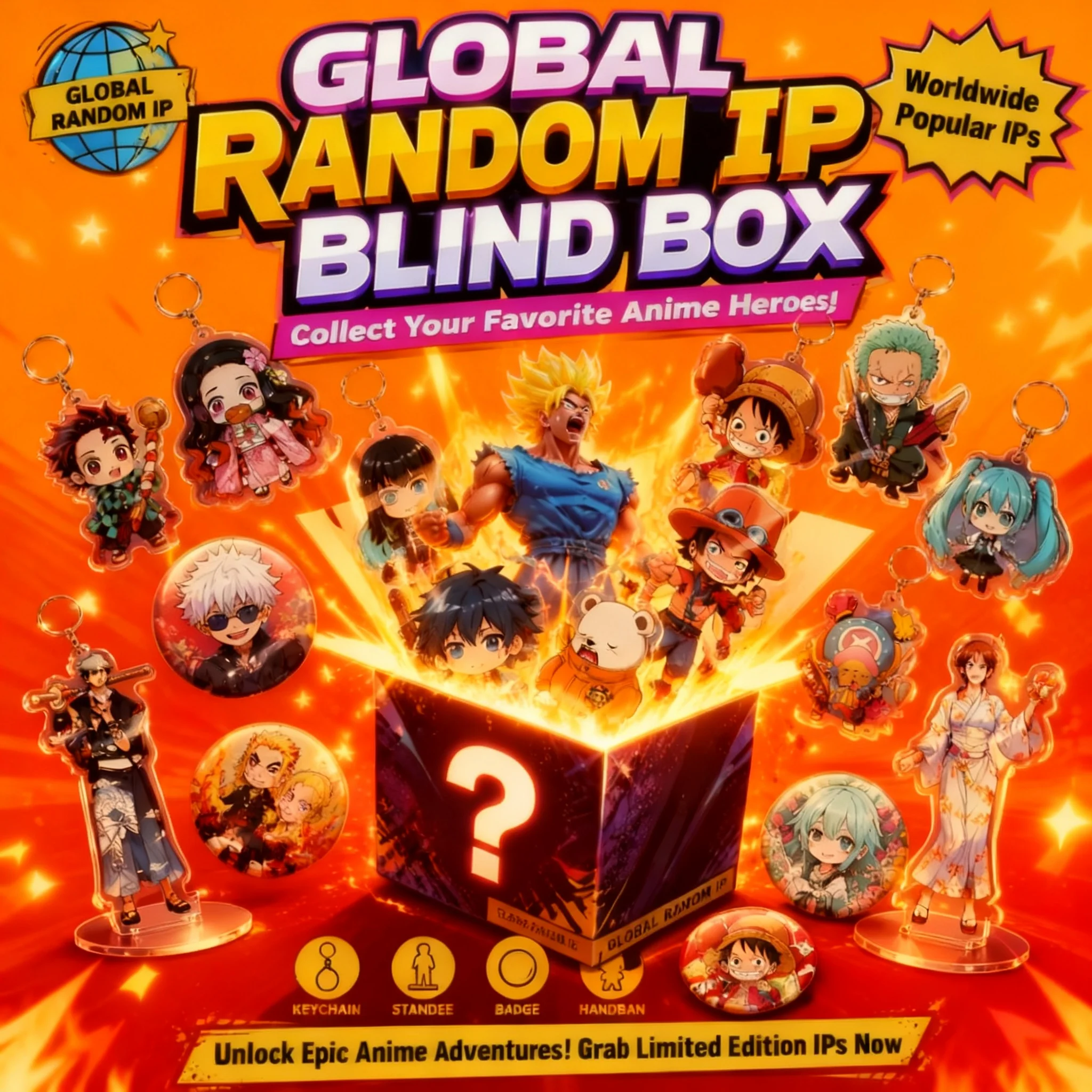 Anime Blind Box Schlüsselanhänger Acryl