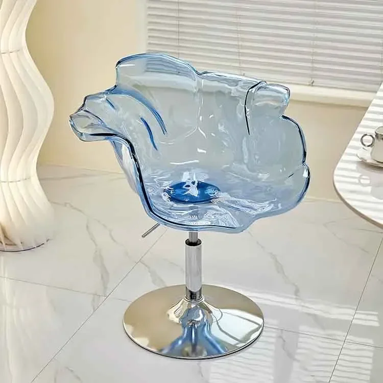 Nordic Furniture Transparent Petal Chair Elevating Leisure Seat Creative Dining Chairs Bedroom Dressing Stool Backrest Armchair