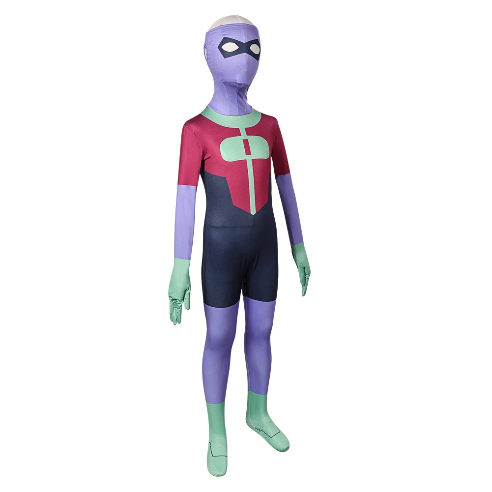 Kids Invincible Omni Man Cosplay Fantasia Costume Disguise for Children Zentai Jumpsuit Mask Suit Halloween Carnival Clothes