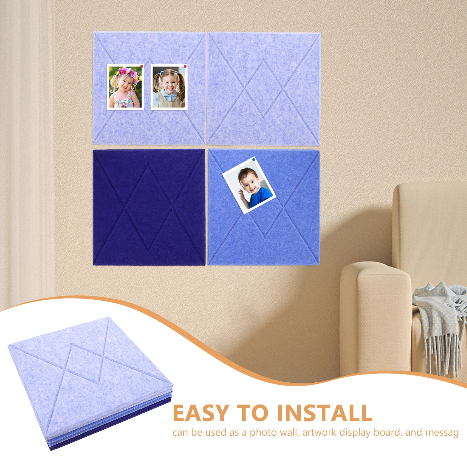 6 قطعة بلاط الحائط ورأى على شكل حرف V مخطط ناعم ممتص للصوت متعدد الوظائف لوحة إعلانات ديكور غرفة عرض الصور #3