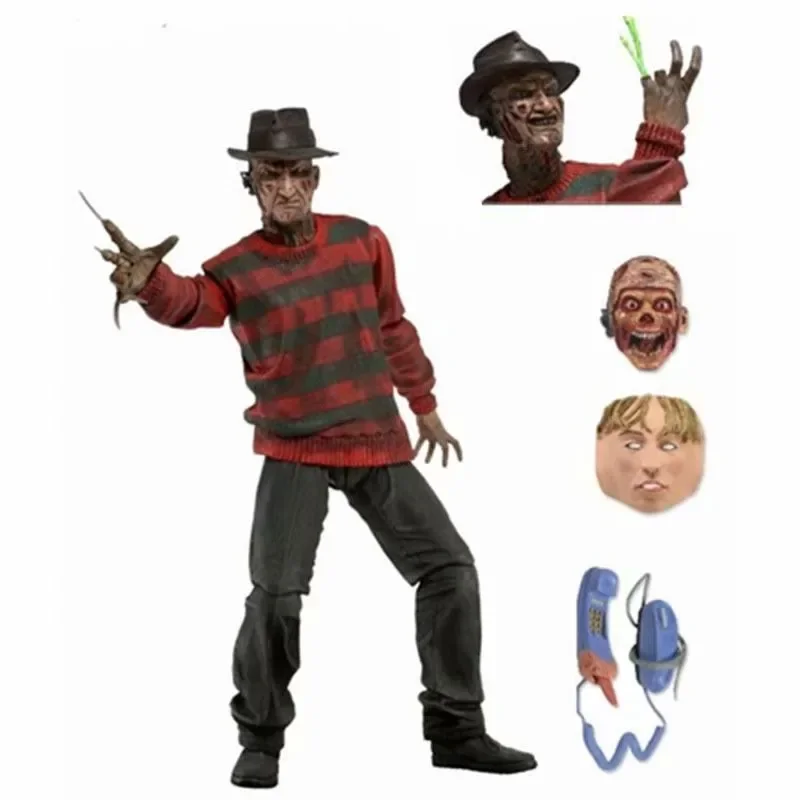 

18cm NECA Freddy Krueger Doll Horror Doll Action Figure Collectible Model Children's Toys Friends Halloween Christmas Gift