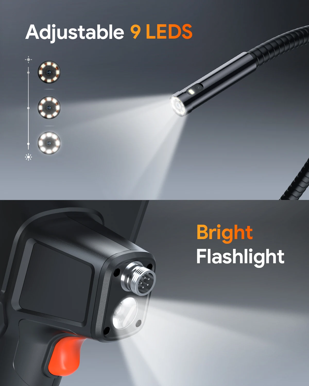 DEPSTECH Endoscope Camera 5MP Front Camera/ 2MP Side Camere 9mm Borescope IP67 Automotive Industry Endoscopic Cameras DS580