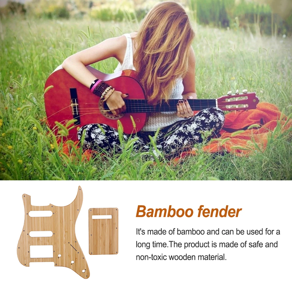 6-Strings Lightweight Guitar Smooth Pickguards Bamboo Single Coils Back Plate Solid Trem Cover Instrument Accessories