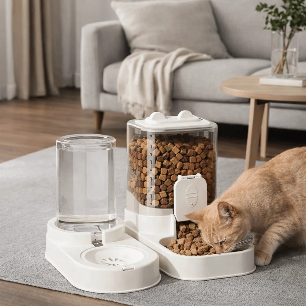 

Transparent Automatic Pet Feeder Large Capacity Plastic Dog Cat Food Bowl Spill Proof Gravity Food Feeder Pet Accessories