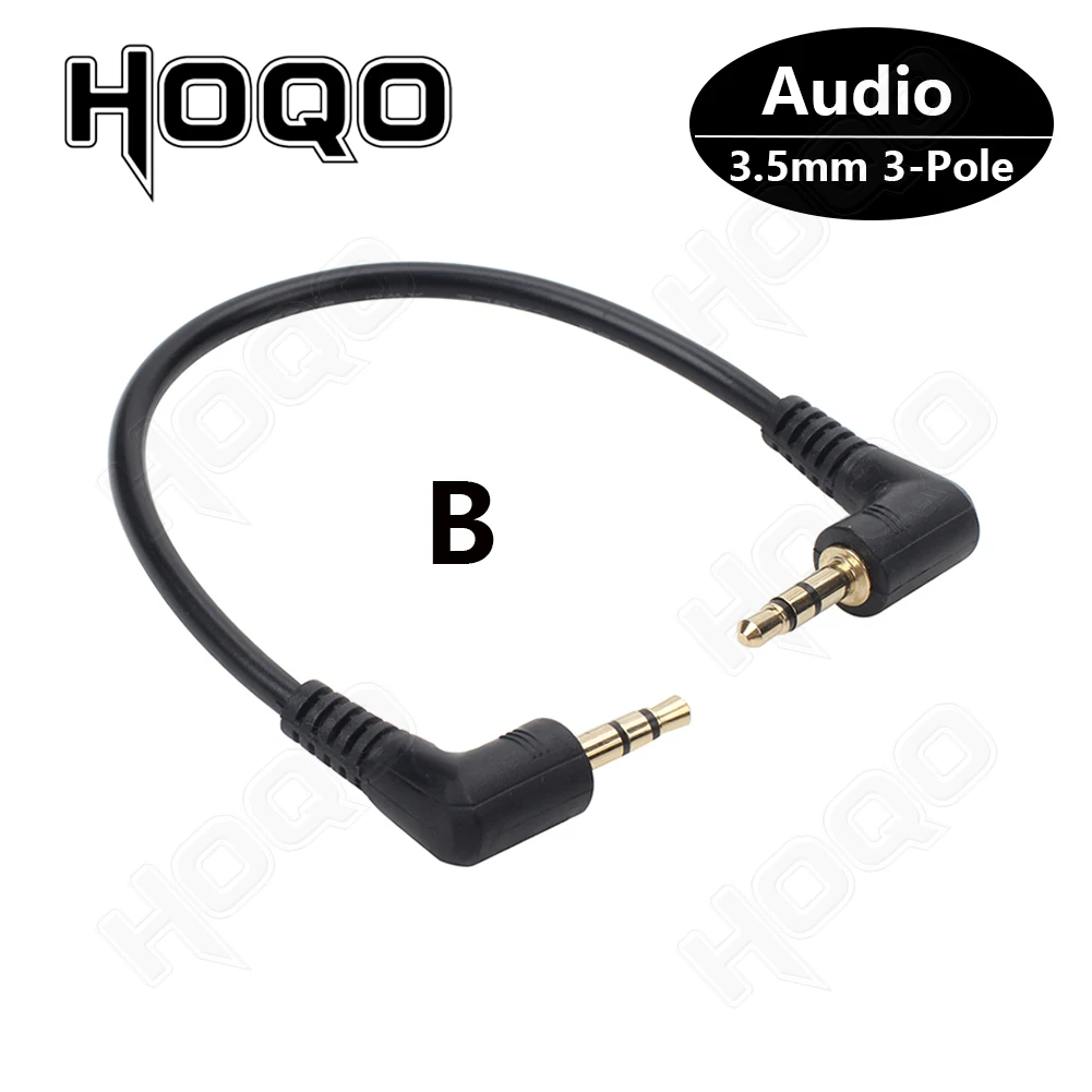 Jack 3.5mm L-shape 90 Degree Male Trs to Trs Male Earphone Extension Cable Audio Adapter for cell phone MP3 in the Car