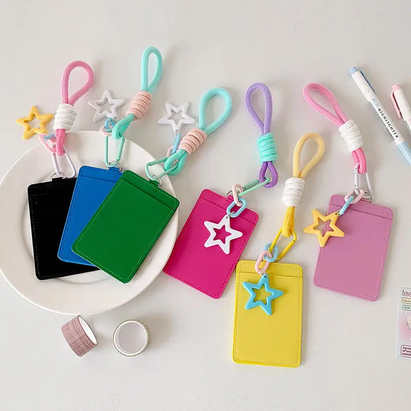 PU Photocard Holder Keychain Idol Photo Sleeve Multipurpose Credit ID Bank Card Holder Student Card Case Protective Case