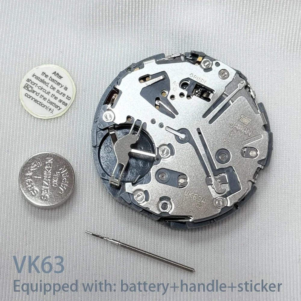 Japan VK63 VK63A High Accuracy Quartz Movement Chronograph Three