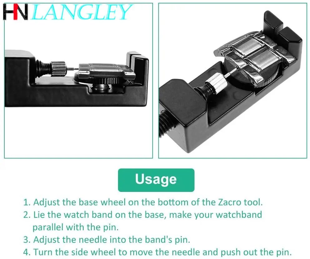 Stainless Steel Watch Band Tool Metal Watch Link Pin Remover Repair Tool Kit for Watchmakers Replacement Remover Watch Sizing