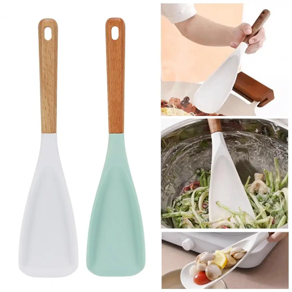 

Cooking Spoon for Nonstick Cookwares Silicone Spatula Spoon for Mixing Stirring Serving Multifunctional Kitchen Utensil