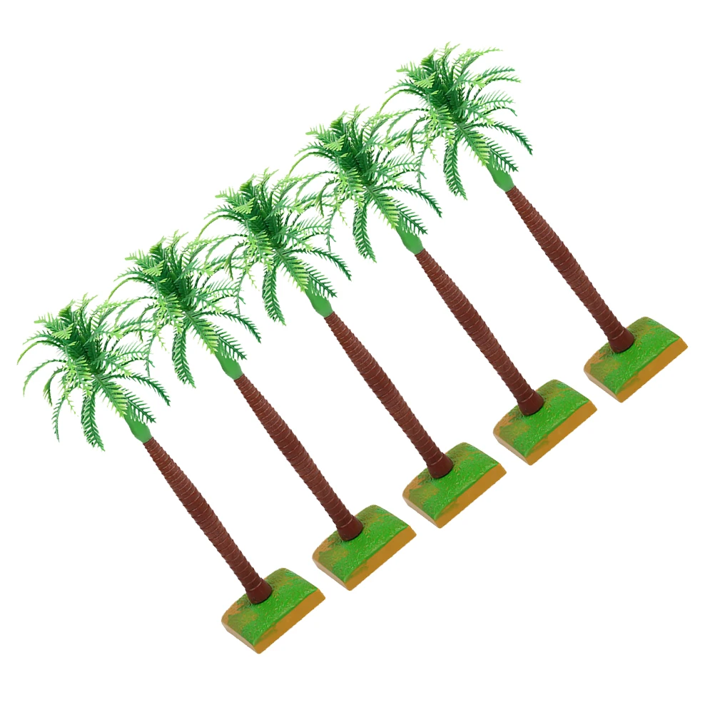 

5pcs Coconut Tree Cake Decor Mini Toppers Party Cupcake Picks Dessert Birthday Creative Design Safe Material Cake Decoration